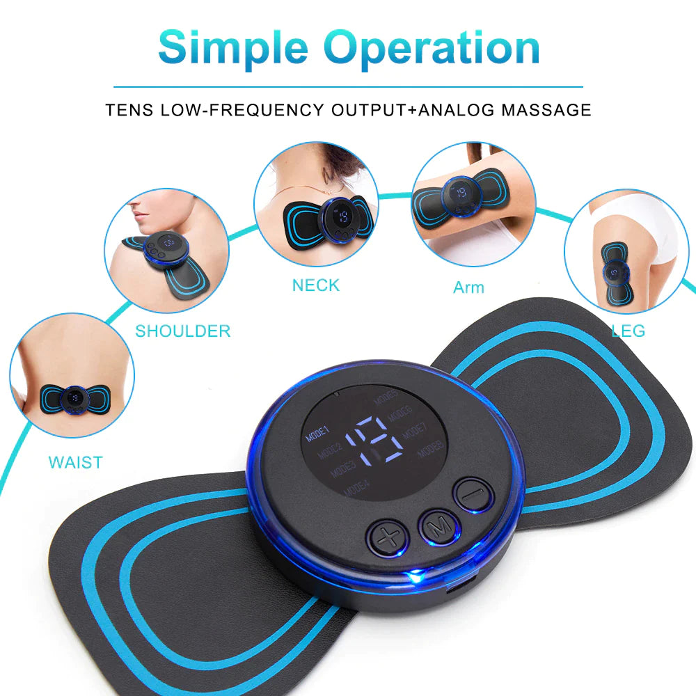 LCD Display EMS Neck Stretcher Electric Massager 8 Mode Cervical Massage Patch Pulse Muscle Stimulator Portable Relief Pain