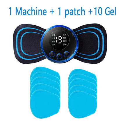 LCD Display EMS Neck Stretcher Electric Massager 8 Mode Cervical Massage Patch Pulse Muscle Stimulator Portable Relief Pain