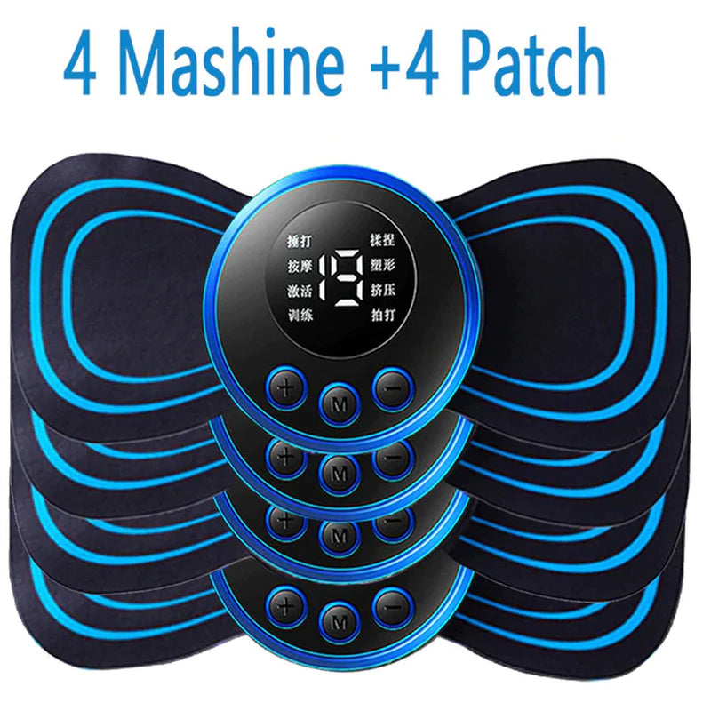 LCD Display EMS Neck Stretcher Electric Massager 8 Mode Cervical Massage Patch Pulse Muscle Stimulator Portable Relief Pain